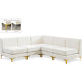  Manufacturer Color_Cream -- Alina 84.5" Cream Velvet Upholstered 5 pc Modular Sectional IMAGE 1