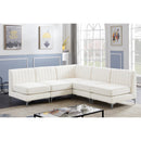  Manufacturer Color_Cream -- Alina 84.5" Cream Velvet Upholstered 5 pc Modular Sectional IMAGE 4