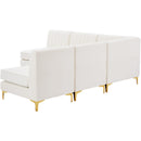  Manufacturer Color_Cream -- Alina 84.5" Cream Velvet Upholstered 5 pc Modular Sectional IMAGE 5