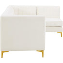  Manufacturer Color_Cream -- Alina 116.5" Cream Velvet Upholstered 5 pc Modular Sectional IMAGE 10
