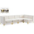  Manufacturer Color_Cream -- Alina 116.5" Cream Velvet Upholstered 5 pc Modular Sectional IMAGE 1