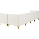  Manufacturer Color_Cream -- Alina 116.5" Cream Velvet Upholstered 5 pc Modular Sectional IMAGE 7