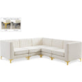 Manufacturer Color_Cream -- Alina 91" Cream Velvet Upholstered 5 pc Modular Sectional IMAGE 1