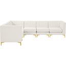  Manufacturer Color_Cream -- Alina 116.5" Cream Velvet Upholstered 6 pc Modular Sectional IMAGE 10