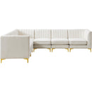  Manufacturer Color_Cream -- Alina 116.5" Cream Velvet Upholstered 6 pc Modular Sectional IMAGE 11