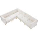  Manufacturer Color_Cream -- Alina 116.5" Cream Velvet Upholstered 6 pc Modular Sectional IMAGE 12