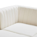  Manufacturer Color_Cream -- Alina 116.5" Cream Velvet Upholstered 6 pc Modular Sectional IMAGE 14