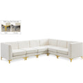  Manufacturer Color_Cream -- Alina 116.5" Cream Velvet Upholstered 6 pc Modular Sectional IMAGE 1