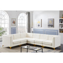  Manufacturer Color_Cream -- Alina 116.5" Cream Velvet Upholstered 6 pc Modular Sectional IMAGE 5