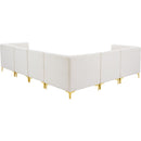  Manufacturer Color_Cream -- Alina 116.5" Cream Velvet Upholstered 6 pc Modular Sectional IMAGE 7