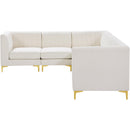  Manufacturer Color_Cream -- Alina 116.5" Cream Velvet Upholstered 6 pc Modular Sectional IMAGE 8
