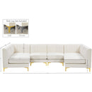 Meridian Alina Cream Velvet Modular Sectional IMAGE 14