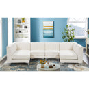  Manufacturer Color_Cream -- Alina 116.5" Cream Velvet Upholstered 6 pc Modular Sectional IMAGE 4