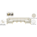  Manufacturer Color_Cream -- Alina 142" Cream Velvet Upholstered 7 pc Modular Sectional IMAGE 15