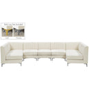  Manufacturer Color_Cream -- Alina 142" Cream Velvet Upholstered 7 pc Modular Sectional IMAGE 2
