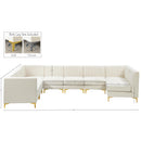  Manufacturer Color_Cream -- Alina 142" Cream Velvet Upholstered 8 pc Modular Sectional IMAGE 18