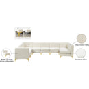 Manufacturer Color_Cream -- Alina 142" Cream Velvet Upholstered 8 pc Modular Sectional IMAGE 19