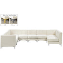  Manufacturer Color_Cream -- Alina 142" Cream Velvet Upholstered 8 pc Modular Sectional IMAGE 2
