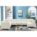  Manufacturer Color_Cream -- Alina 142" Cream Velvet Upholstered 8 pc Modular Sectional IMAGE 4