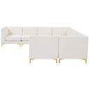  Manufacturer Color_Cream -- Alina 142" Cream Velvet Upholstered 8 pc Modular Sectional IMAGE 6