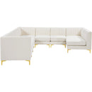  Manufacturer Color_Cream -- Alina 142" Cream Velvet Upholstered 8 pc Modular Sectional IMAGE 7