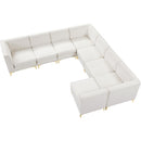 Manufacturer Color_Cream -- Alina 142" Cream Velvet Upholstered 8 pc Modular Sectional IMAGE 8
