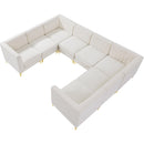  Manufacturer Color_Cream -- Alina 116.5" Cream Velvet Upholstered 8 pc Modular Sectional IMAGE 10