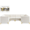  Manufacturer Color_Cream -- Alina 116.5" Cream Velvet Upholstered 8 pc Modular Sectional IMAGE 1