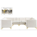  Manufacturer Color_Cream -- Alina 116.5" Cream Velvet Upholstered 8 pc Modular Sectional IMAGE 20