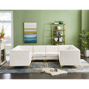  Manufacturer Color_Cream -- Alina 116.5" Cream Velvet Upholstered 8 pc Modular Sectional IMAGE 3