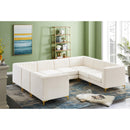  Manufacturer Color_Cream -- Alina 116.5" Cream Velvet Upholstered 8 pc Modular Sectional IMAGE 7