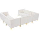  Manufacturer Color_Cream -- Alina 116.5" Cream Velvet Upholstered 8 pc Modular Sectional IMAGE 9