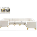  Manufacturer Color_Cream -- Alina 142" Cream Velvet Upholstered 8 pc Modular Sectional IMAGE 19