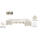  Manufacturer Color_Cream -- Alina 142" Cream Velvet Upholstered 8 pc Modular Sectional IMAGE 20