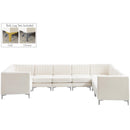  Manufacturer Color_Cream -- Alina 142" Cream Velvet Upholstered 8 pc Modular Sectional IMAGE 2