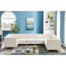  Manufacturer Color_Cream -- Alina 142" Cream Velvet Upholstered 8 pc Modular Sectional IMAGE 3