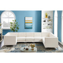  Manufacturer Color_Cream -- Alina 142" Cream Velvet Upholstered 8 pc Modular Sectional IMAGE 4