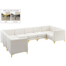  Manufacturer Color_Cream -- Alina 142" Cream Velvet Upholstered 8 pc Modular Sectional IMAGE 5
