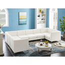  Manufacturer Color_Cream -- Alina 142" Cream Velvet Upholstered 8 pc Modular Sectional IMAGE 8