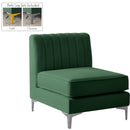  Manufacturer Color_Green -- Alina Green Velvet Upholstered Modular Armless Chair IMAGE 2