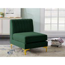  Manufacturer Color_Green -- Alina Green Velvet Upholstered Modular Armless Chair IMAGE 3