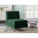  Manufacturer Color_Green -- Alina Green Velvet Upholstered Modular Armless Chair IMAGE 4