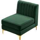  Manufacturer Color_Green -- Alina Green Velvet Upholstered Modular Armless Chair IMAGE 8