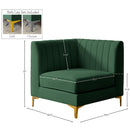  Manufacturer Color_Green -- Alina Green Velvet Upholstered Modular Corner Chair IMAGE 17