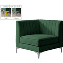  Manufacturer Color_Green -- Alina Green Velvet Upholstered Modular Corner Chair IMAGE 2
