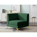  Manufacturer Color_Green -- Alina Green Velvet Upholstered Modular Corner Chair IMAGE 3