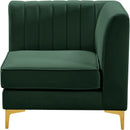  Manufacturer Color_Green -- Alina Green Velvet Upholstered Modular Corner Chair IMAGE 7