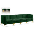  Manufacturer Color_Green -- Alina 116.5" Green Velvet Upholstered 4 pc Modular Sofa IMAGE 17