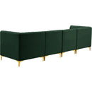  Manufacturer Color_Green -- Alina 116.5" Green Velvet Upholstered 4 pc Modular Sofa IMAGE 5