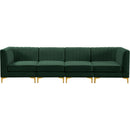 Manufacturer Color_Green -- Alina 116.5" Green Velvet Upholstered 4 pc Modular Sofa IMAGE 6